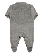 Macacao Bebe Plush Menina Bordado Flor e Arco Íris