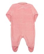 Macacao Bebe Plush Menina Bordado Flor e Arco Íris
