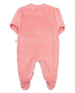 Macacao Bebe Plush Menina Bordado Pinguim com Lacinho
