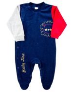 Macacao Bebe Plush Masculino Pezinho Bordado Baby Lion