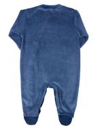Macacão Bebê Masculino Plush com Pezinho Bordado Ovelhinha