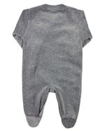 Macacão Bebê Masculino Plush com Pezinho Bordado Ovelhinha