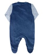 Macacao Bebe Plush Menino Bordado Ursinho Orelhas Soltas
