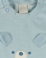 Macacao Bebe Plush Menino Bordado Ursinho Orelhas Soltas