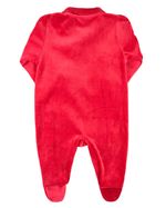 Macacao Bebe Menina Plush com Pezinho Bordado Gatinha