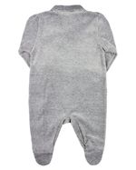 Macacao Bebe Menina Plush com Pezinho Bordado Gatinha