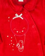 Macacao Bebe Plush Menina com Pezinho Bordado Coelhinha
