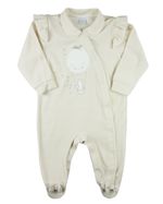 Macacao Bebe Plush Menina com Pezinho Bordado Coelhinha