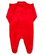 Macacao Bebe Plush Menina com Pezinho Bordado Coelhinha