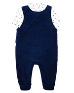 Macacao Bebe Menina Salopete Plush e Body Suedine Bordado Corujinha