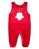 Macacao Bebe Menina Salopete Plush e Body Suedine Bordado Corujinha