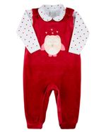 Macacao Bebe Menina Salopete Plush e Body Suedine Bordado Corujinha