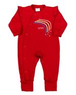 Macacão Bebê Longo Cotton Bordado Love