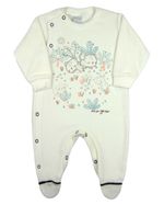 Macacao Bebe Menino Plush com Silk Screen de Oncinhas