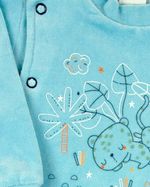 Macacao Bebe Menino Plush com Silk Screen de Oncinhas