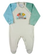 Macacao Bebe Plush Menino com Pezinho Bordado Leão