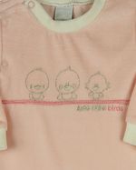 Macacao Bebe Menina Plush com Pezinho Bordado 3 Passaros