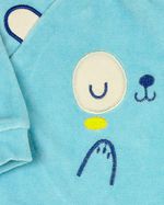 Macacao Bebe Menino Plush Bordado Caretinha de Ursinho