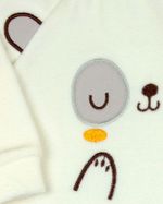 Macacao Bebe Menino Plush Bordado Caretinha de Ursinho