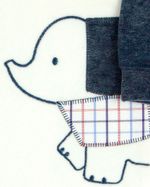 Macacao Bebe Menino Plush Bordados Aplicados Elefantinhos