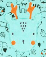 Macacao Bebe Menino Plush Estampado com Bordados Aplicados de Alce
