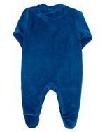 Macacao Bebe Menino Plush com Bordados Aplicados de Monstrinho