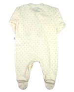 Macacao Bebe Menina Plush Estampado Poá com Bordados Aplicados de Unicórnio