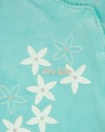Macacao Bebe Menina Plush Bordado com Aplicações de Flores