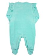 Macacao Bebe Menina Plush Bordado com Aplicações de Flores