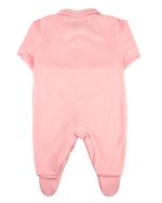 Macacao Bebe Menina Plush Bordado de Ursinha com Lacinhos