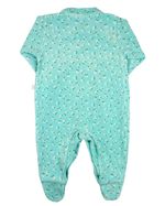 Macacao Bebe Menina Plush Estampado Floral Bordado de Flor
