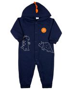 Macacão Bebê Malha Gappy Touca Dinossauros