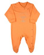 Macacão Bebê Longo Malha Broderie Bordado Coração