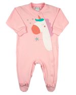 Macacao Bebe Menina Malha Piquet Silk Pônei
