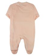 Macacao Bebe Menina Plush Liso e Trabalhado Bordado Gatinha