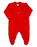 Macacão Bebê Plush Liso e Plush Cotelê Coração