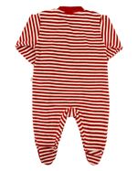 Macacao Bebe Menino Plush Liso e Listrado Bordado Cachorro