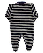 Macacao Bebe Menina Plush Listrado Bordado Joaninha