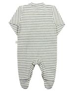 Macacao Bebe Menino Cotton Listrado Bordado Mosnstrinhos