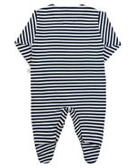 Macacao Bebe Menina Cotton Listrado Bordado Tulipa