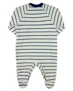 Macacao Bebe Menino Plush Listrado Bordado Marmota