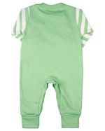 Macacão Bebê Menino Comprido Suedine Algodão Manga Listrada Tigrinho