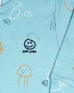 Macacão Bebê Menino Suedine Estampado Algodão Manga Longa Comprido Polvos
