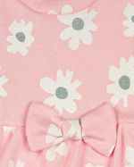 Macacão Bebê Menina Suedine Estampado Algodão Manga Longa Comprido Floral