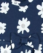 Macacão Bebê Menina Suedine Estampado Algodão Manga Longa Comprido Floral