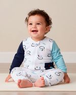 Macacão Bebê Menino Comprido Suedine Algodão Estampado Polvos