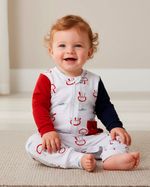 Macacão Bebê Menino Comprido Suedine Algodão Estampado Polvos
