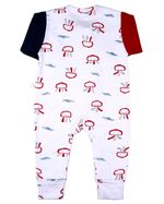 Macacão Bebê Menino Comprido Suedine Algodão Estampado Polvos