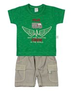 Conjunto Bebê Malha Millicolor e Tela Illi Pilot Crew