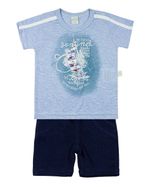 Conjunto Bebê Malha Flamê Stone e Moletonho The Ocean